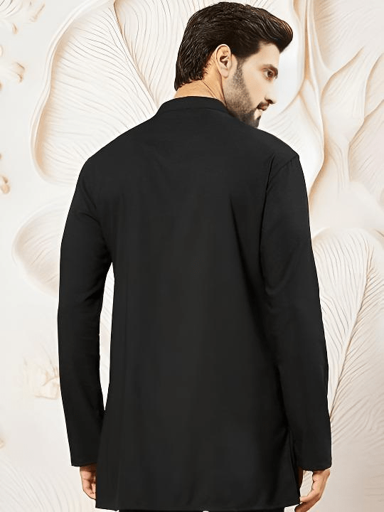 New Men’s Indian Short Kurta 100% Cotton Traditional Solid Plus Size Solid Kurta - 001FASHIONFORWARD