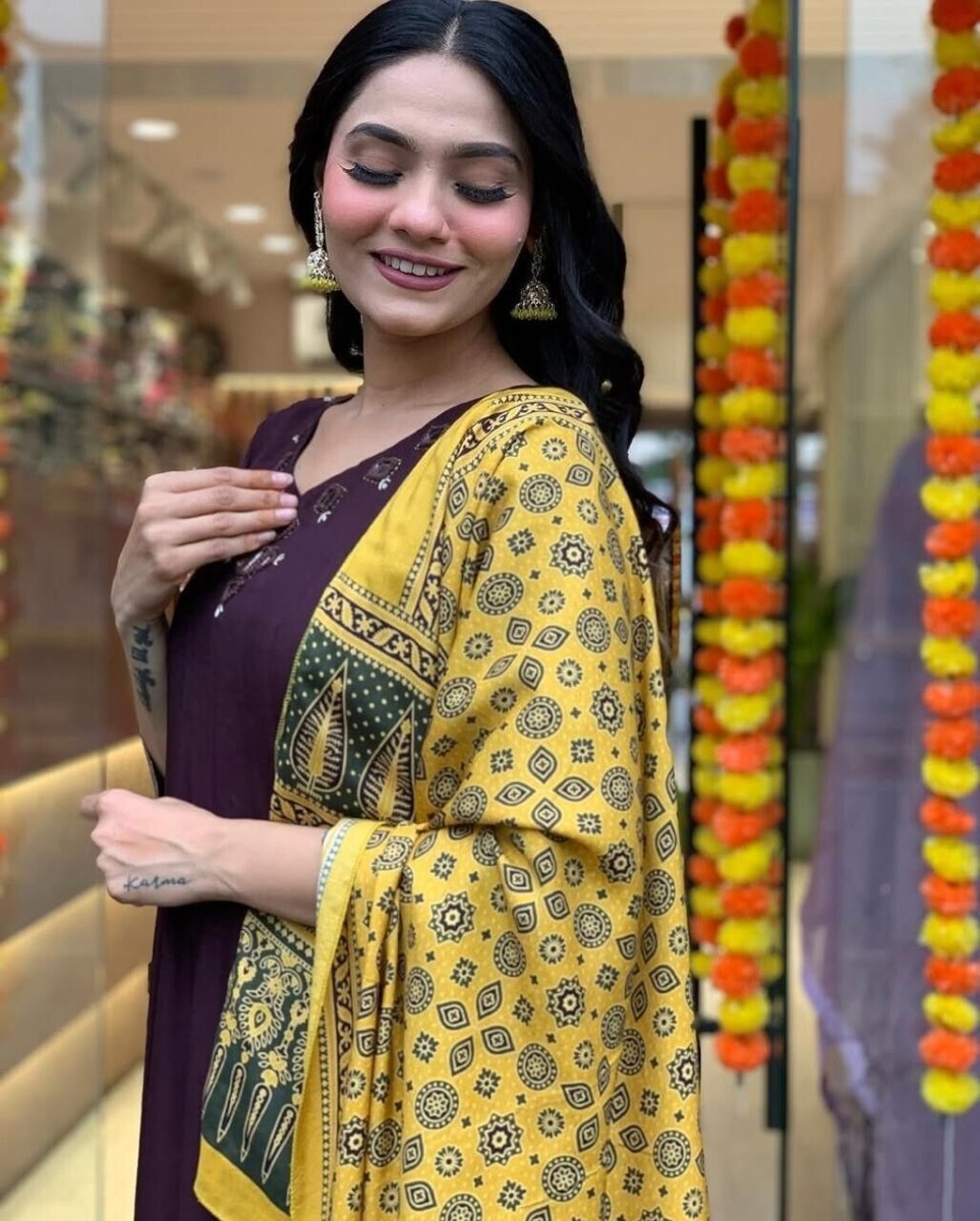 New Purple Cotton Anarkali Flared Suit Gown – Bollywood Indian Pakistani Wear - 001FASHIONFORWARD