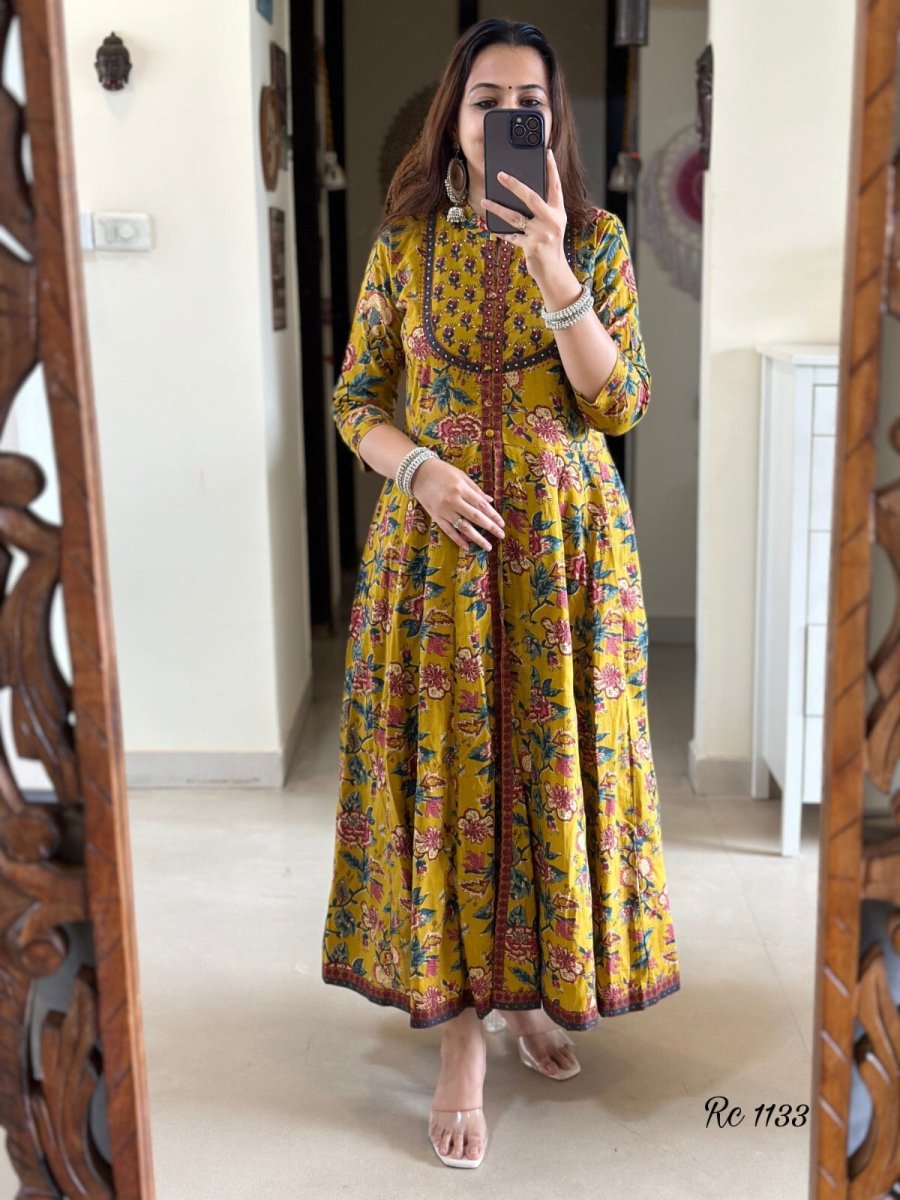 Pakistani Anarkali Gown Kurta Pant Set Indian Party Wear Top Tunic Kurti Dress - 001FASHIONFORWARD