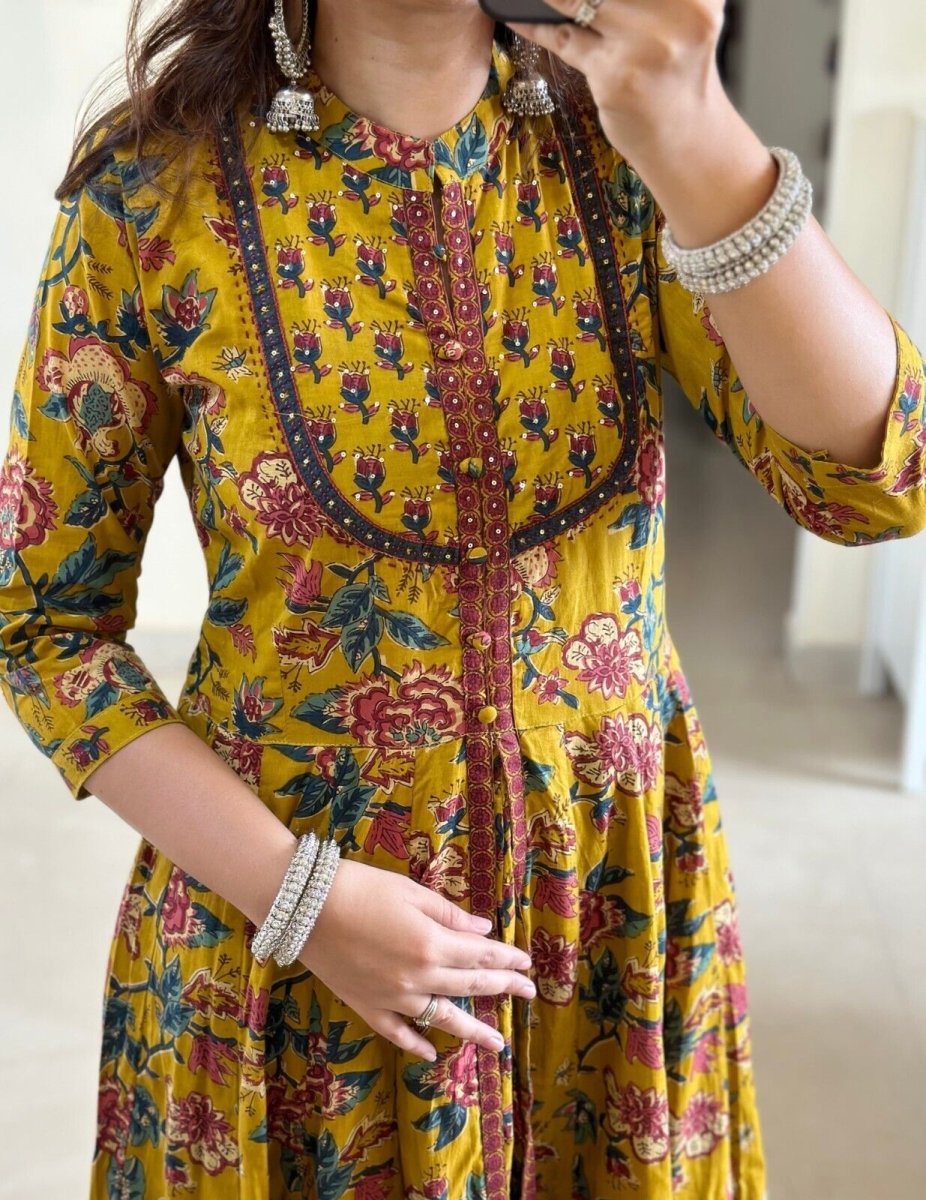 Pakistani Anarkali Gown Kurta Pant Set Indian Party Wear Top Tunic Kurti Dress - 001FASHIONFORWARD