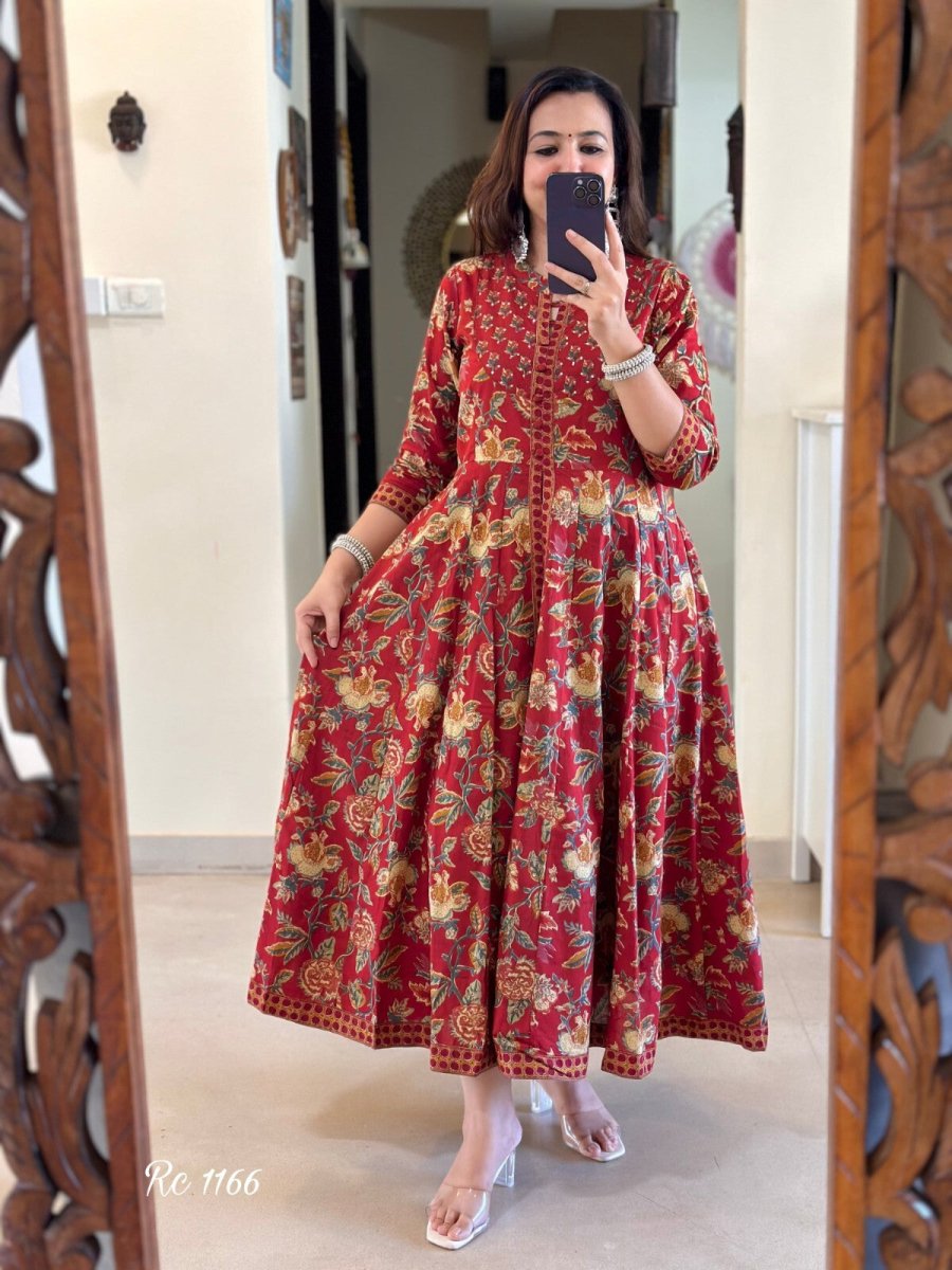 Pakistani Anarkali Gown Kurta Pant Set Indian Party Wear Top Tunic Kurti Dress - 001FASHIONFORWARD