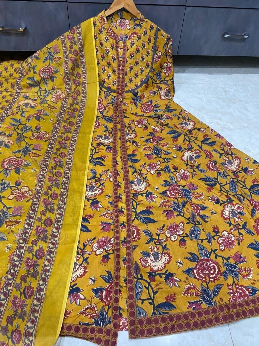 Pakistani Anarkali Gown Kurta Pant Set Indian Party Wear Top Tunic Kurti Dress - 001FASHIONFORWARD