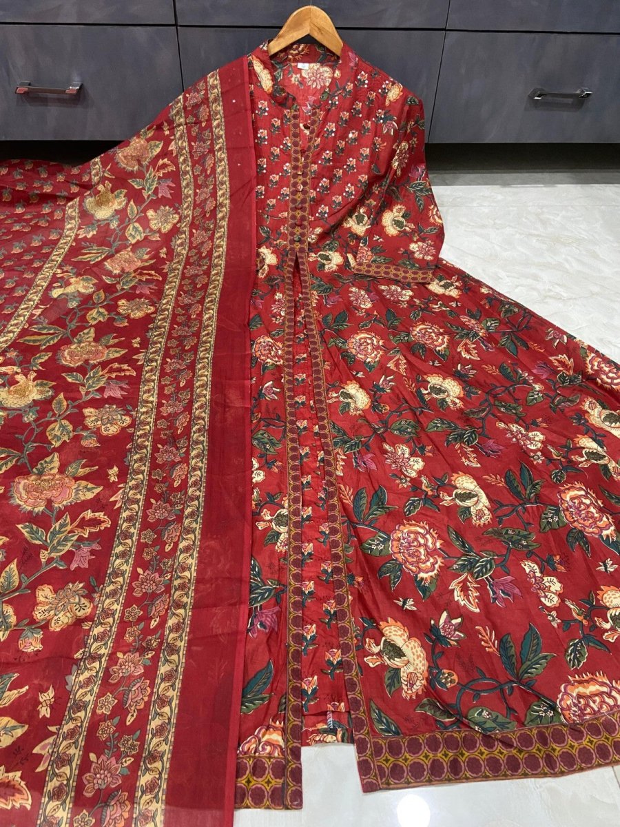 Pakistani Anarkali Gown Kurta Pant Set Indian Party Wear Top Tunic Kurti Dress - 001FASHIONFORWARD