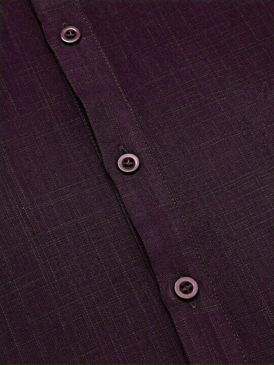 Pakistani Pure Cotton Long Kurta Tunic shirt Men’s Solid Purple Plus Size S - 7X - 001FASHIONFORWARD