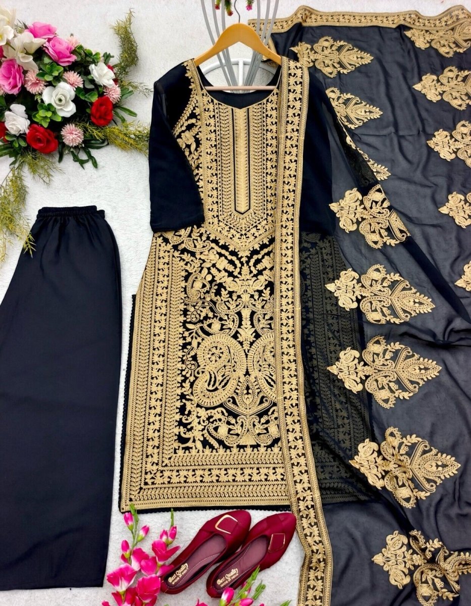 Pakistani Salwar Kameez Readymade Suit Embroidered Georgette Kurta - 001FASHIONFORWARD