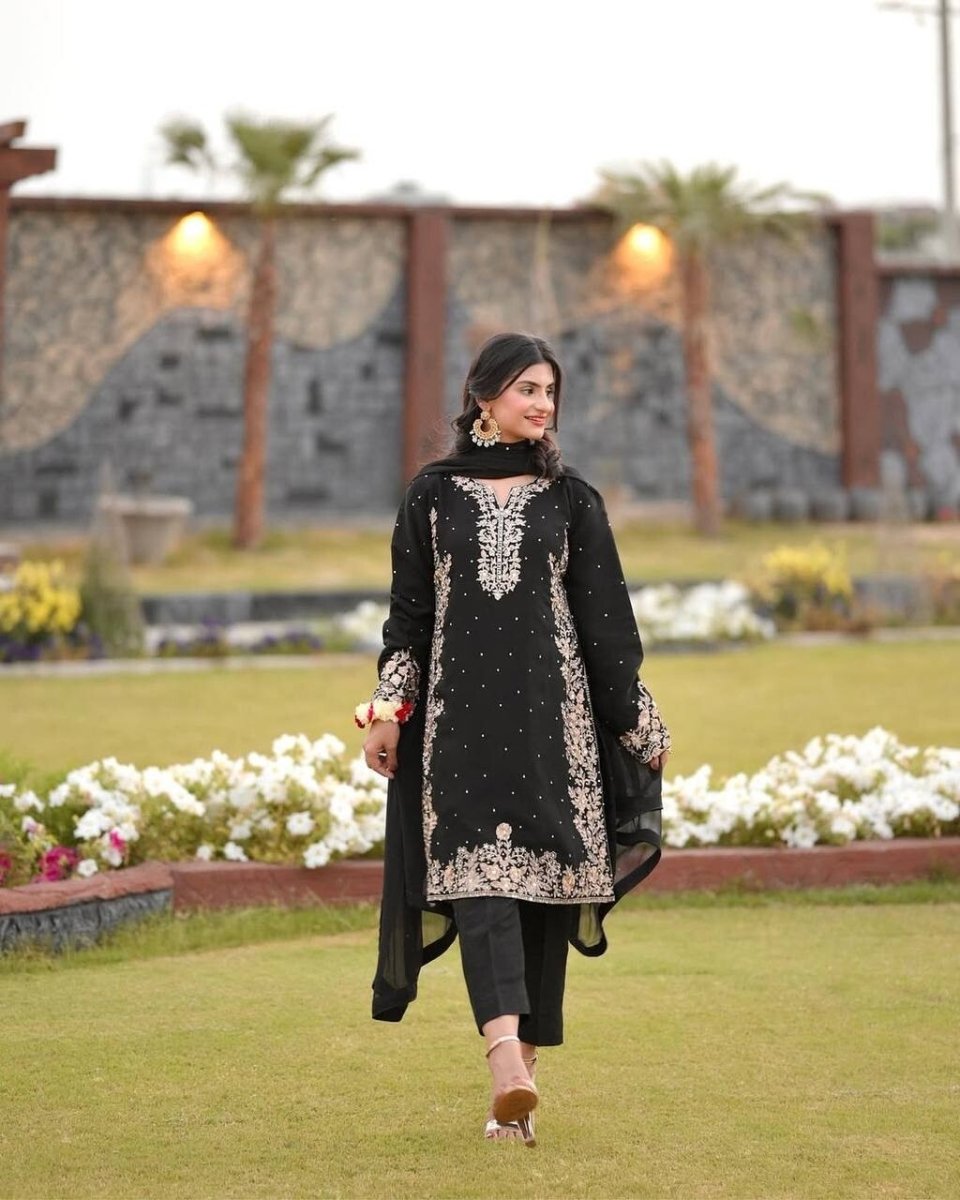 Pakistani Salwar Kameez Readymade Suit - Wedding & Party Kurti Set Georgette - 001FASHIONFORWARD