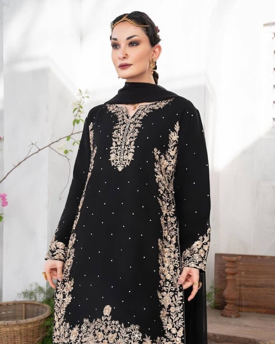 Pakistani Salwar Kameez Readymade Suit - Wedding & Party Kurti Set Georgette - 001FASHIONFORWARD