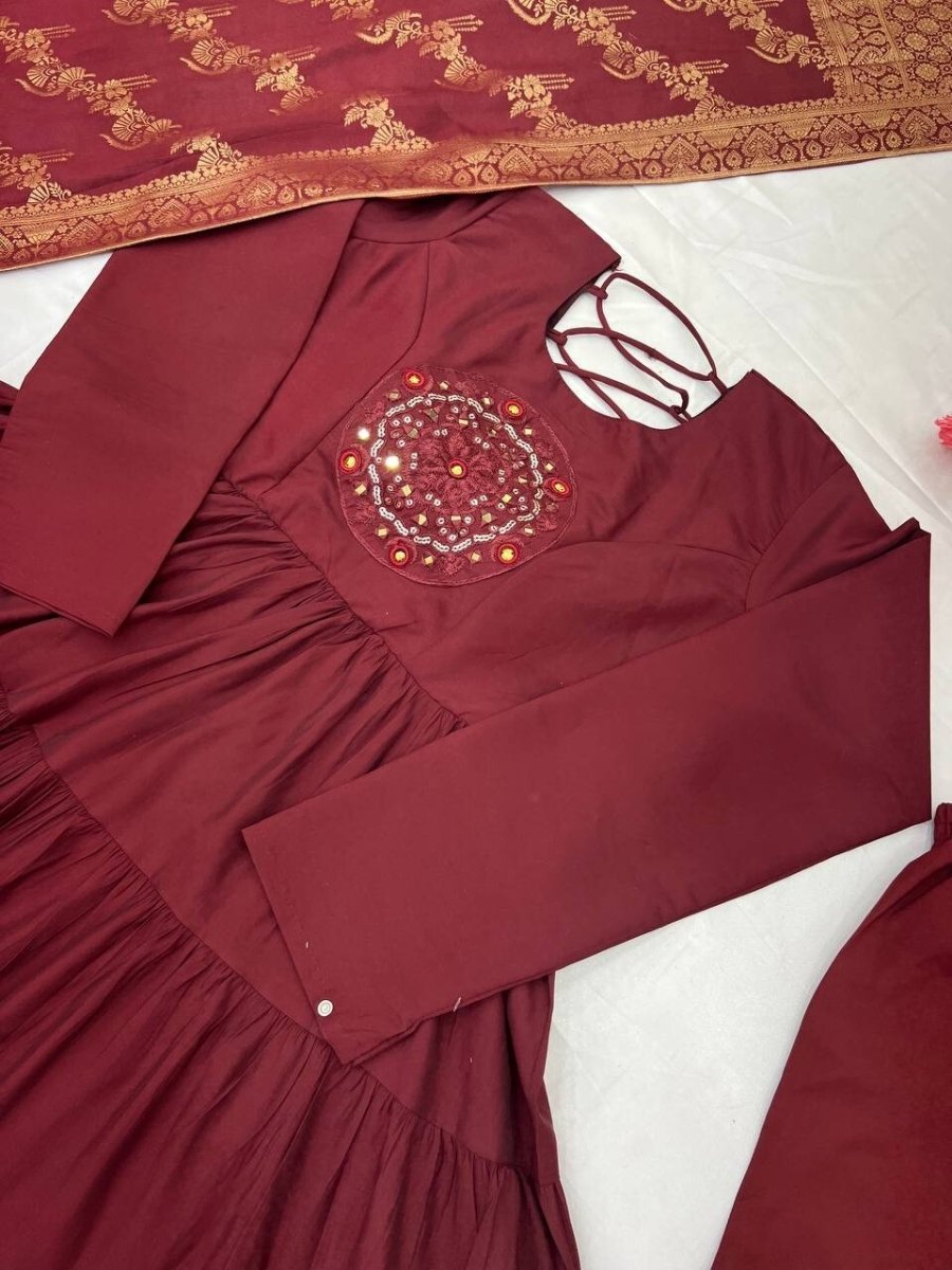Pakistani Silk Salwar Kameez Readymade Suit Indian Wedding Party Gown Anarkali - 001FASHIONFORWARD