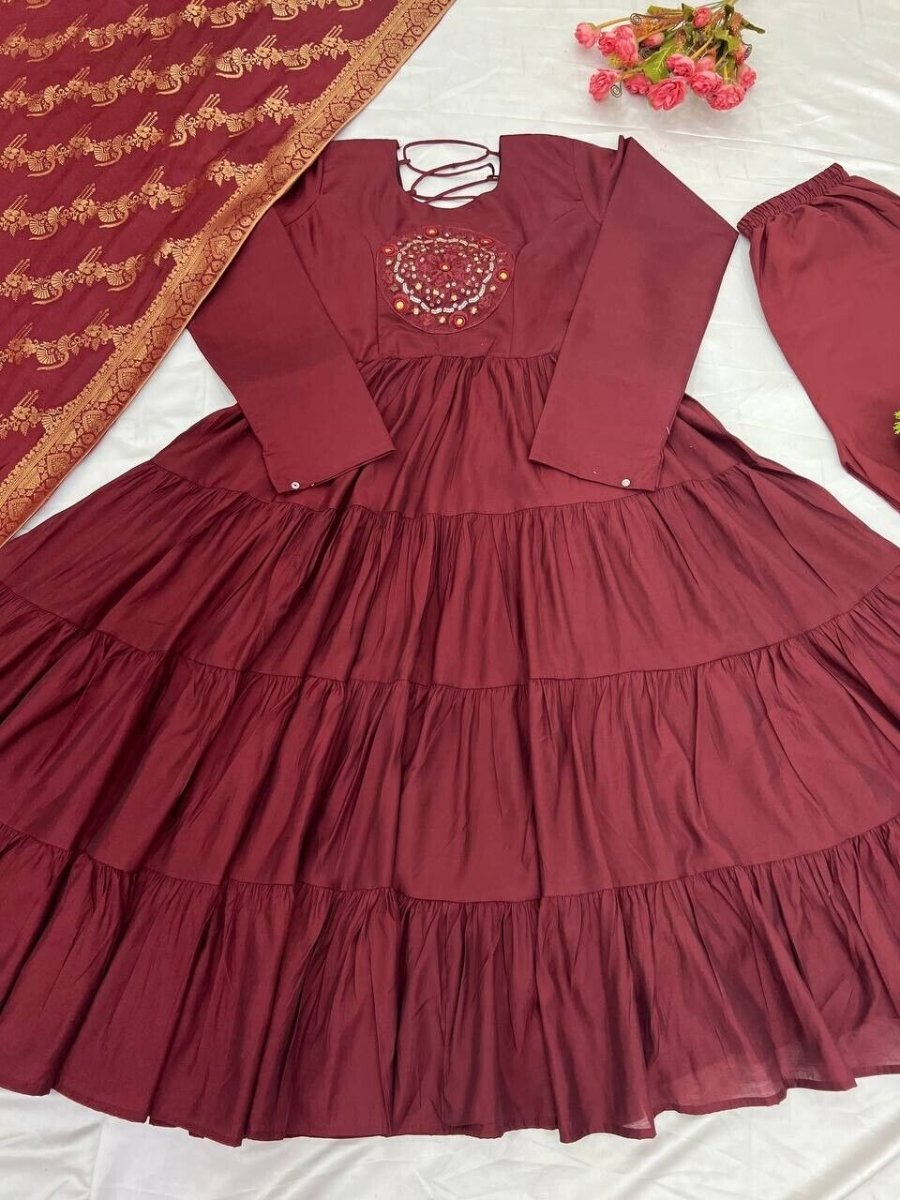 Pakistani Silk Salwar Kameez Readymade Suit Indian Wedding Party Gown Anarkali - 001FASHIONFORWARD