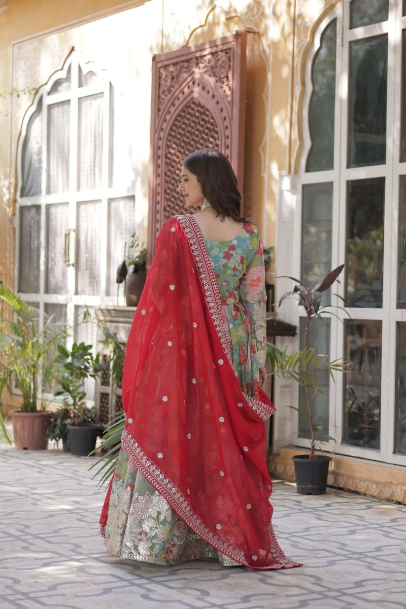 Premium Readymade Anarkali gown Alia Cut Gown with Dupatta suit Set - 001FASHIONFORWARD