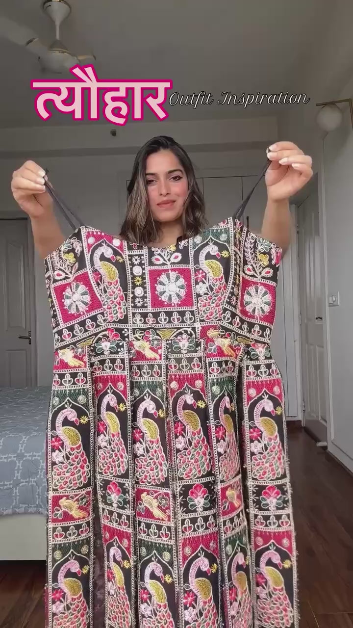 Banglore Silk Navratri Gown & Top Lehanga  Set For Women