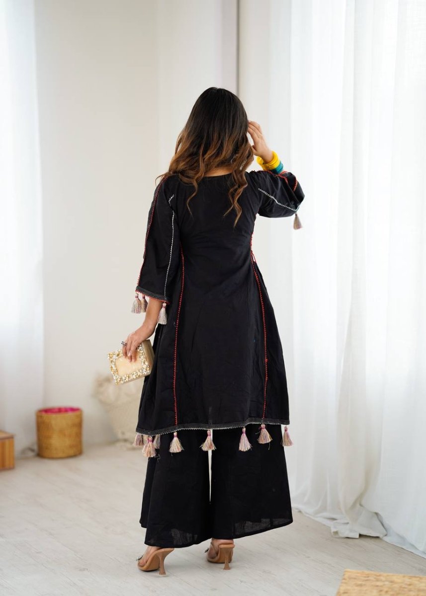 Pure Khadi Cotton Sequence work Indian Anarkali Gown co - ord Set – Party Wear - 001FASHIONFORWARD