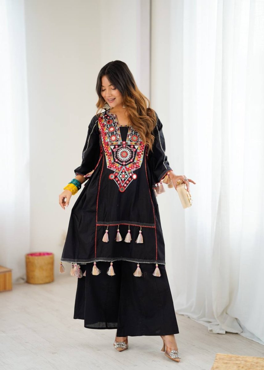 Pure Khadi Cotton Sequence work Indian Anarkali Gown co - ord Set – Party Wear - 001FASHIONFORWARD