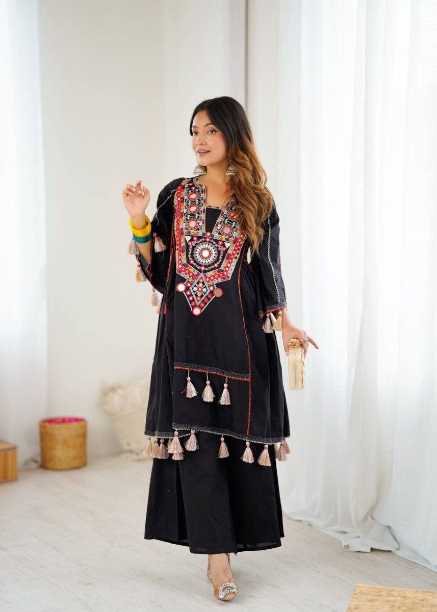 Pure Khadi Cotton Sequence work Indian Anarkali Gown co - ord Set – Party Wear - 001FASHIONFORWARD