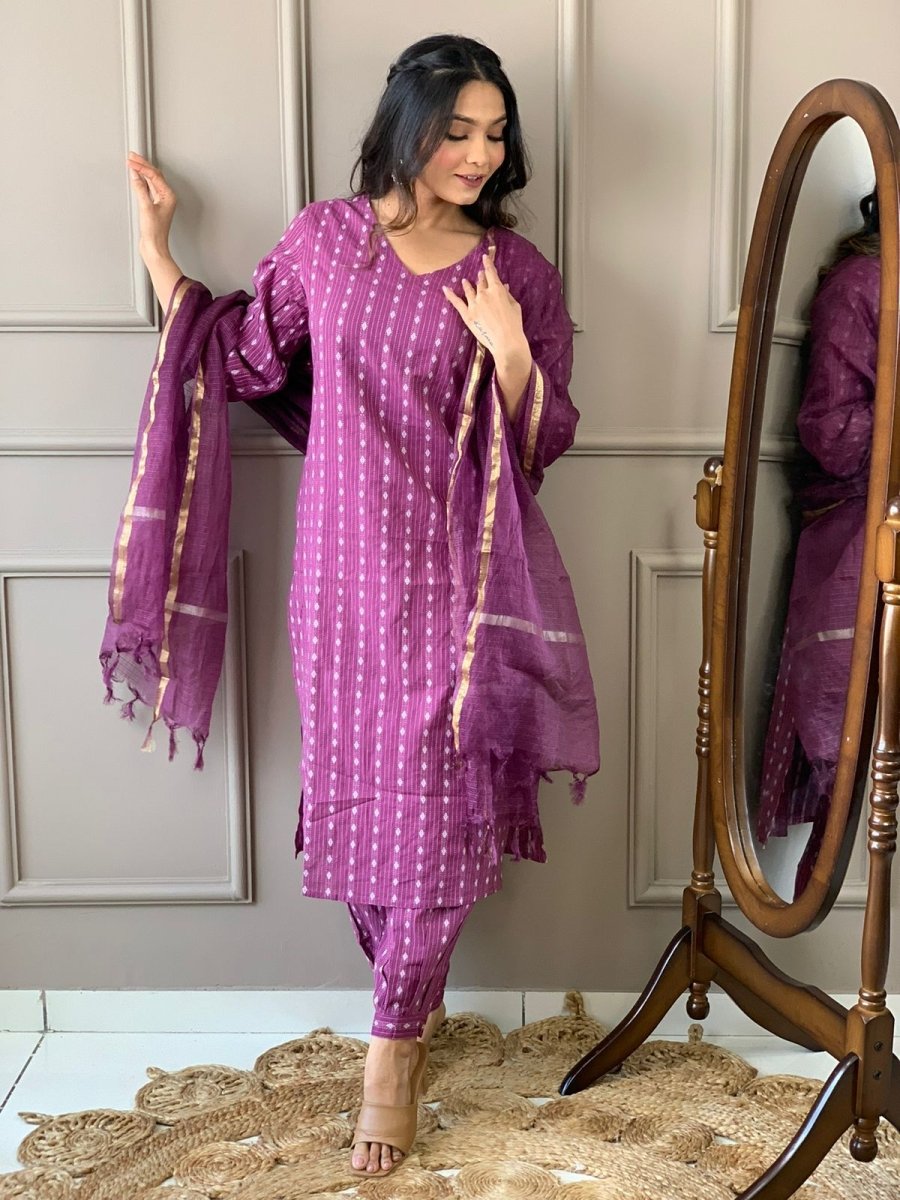 Readymade Wedding Salwar Kameez Indian Pakistani Bollywood Cotton Kurti 3 Piece - 001FASHIONFORWARD