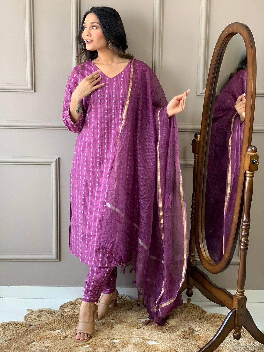 Readymade Wedding Salwar Kameez Indian Pakistani Bollywood Cotton Kurti 3 Piece - 001FASHIONFORWARD