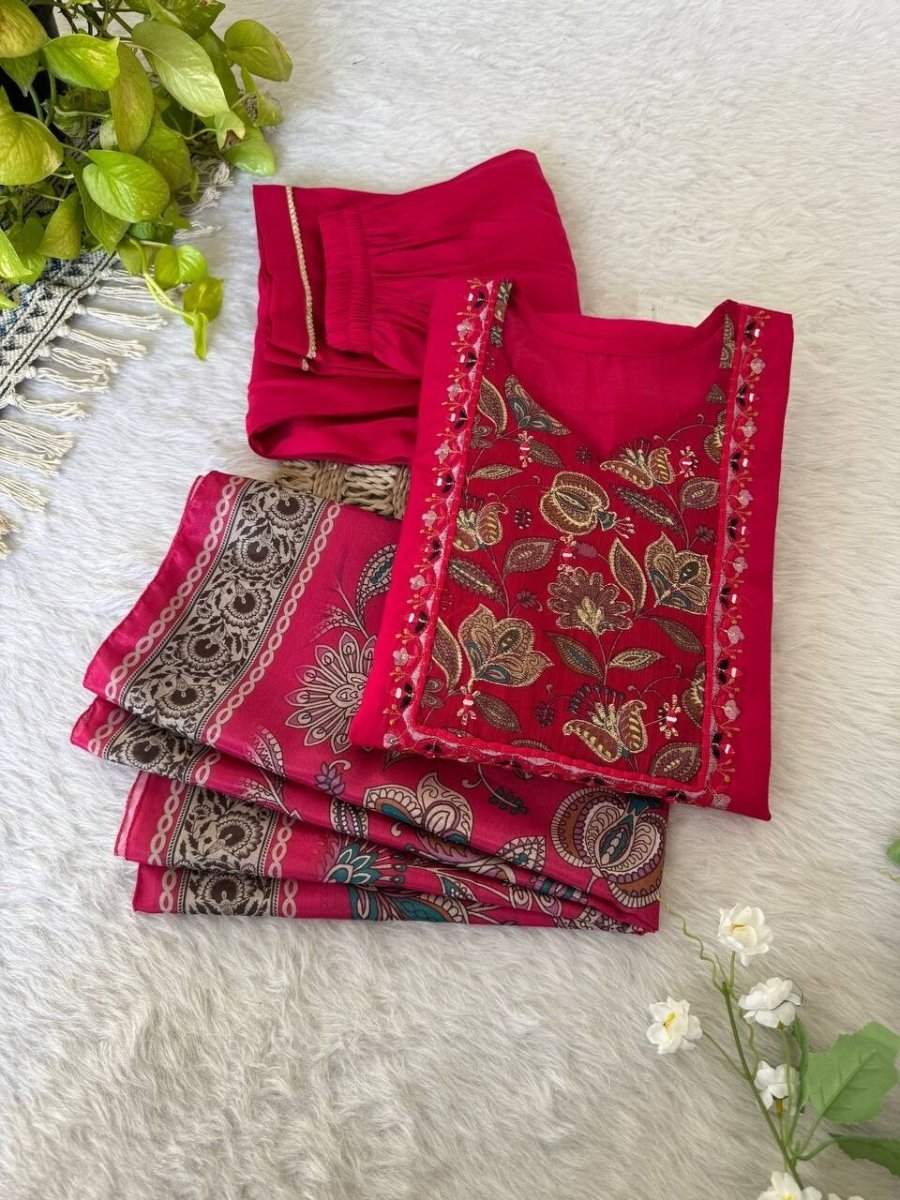 Salwar Kameez Cotton Pakistani Readymade Dress Stitched Bollywood Women Kurta - 001FASHIONFORWARD