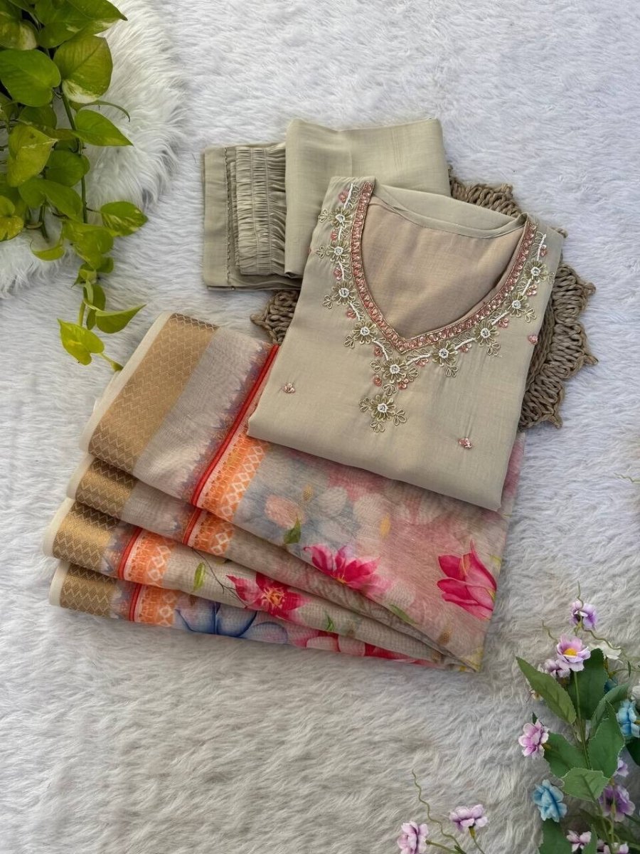 Salwar Kameez Cotton Pakistani Readymade Dress Stitched Bollywood Women Kurta - 001FASHIONFORWARD
