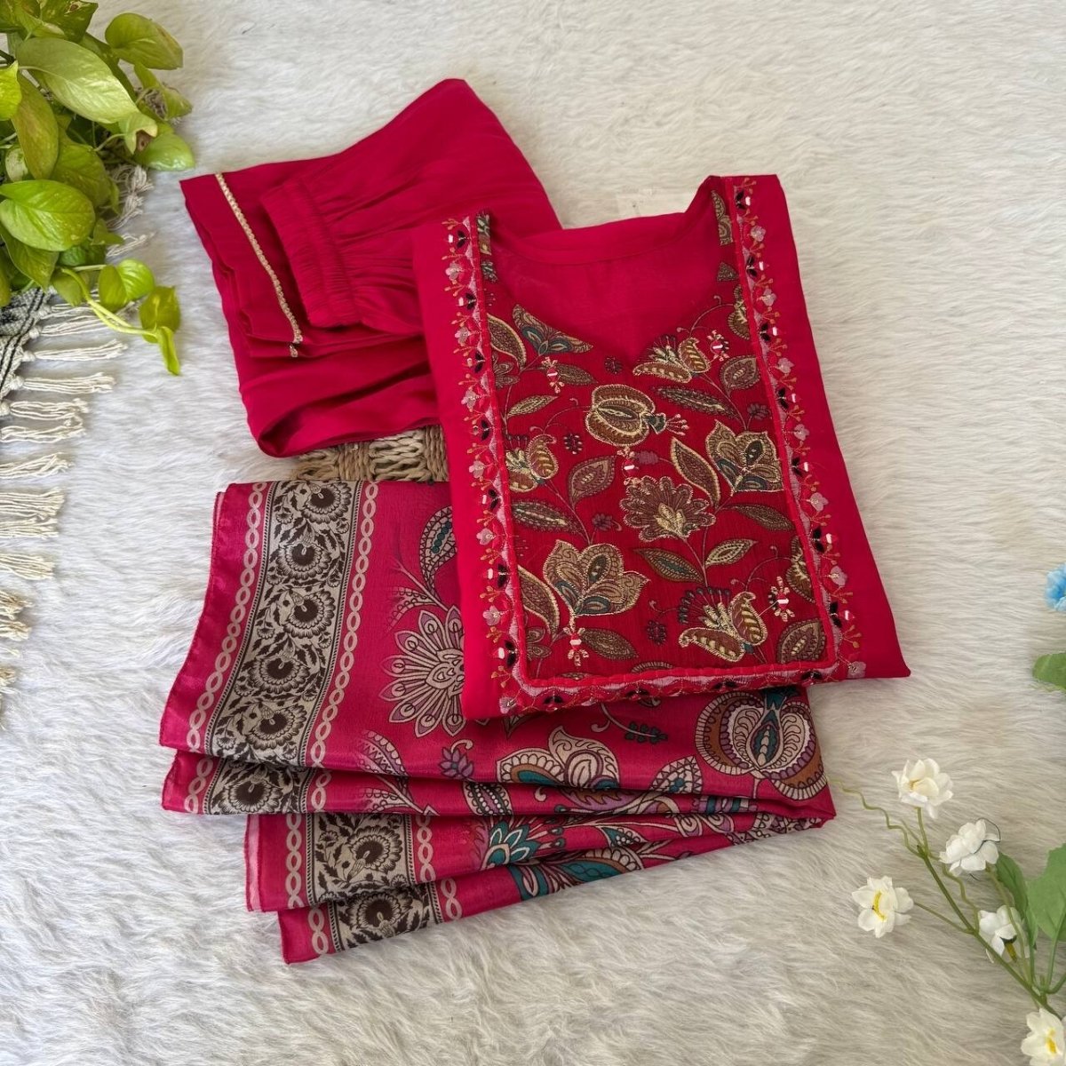 Salwar Kameez Cotton Pakistani Readymade Dress Stitched Bollywood Women Kurta - 001FASHIONFORWARD