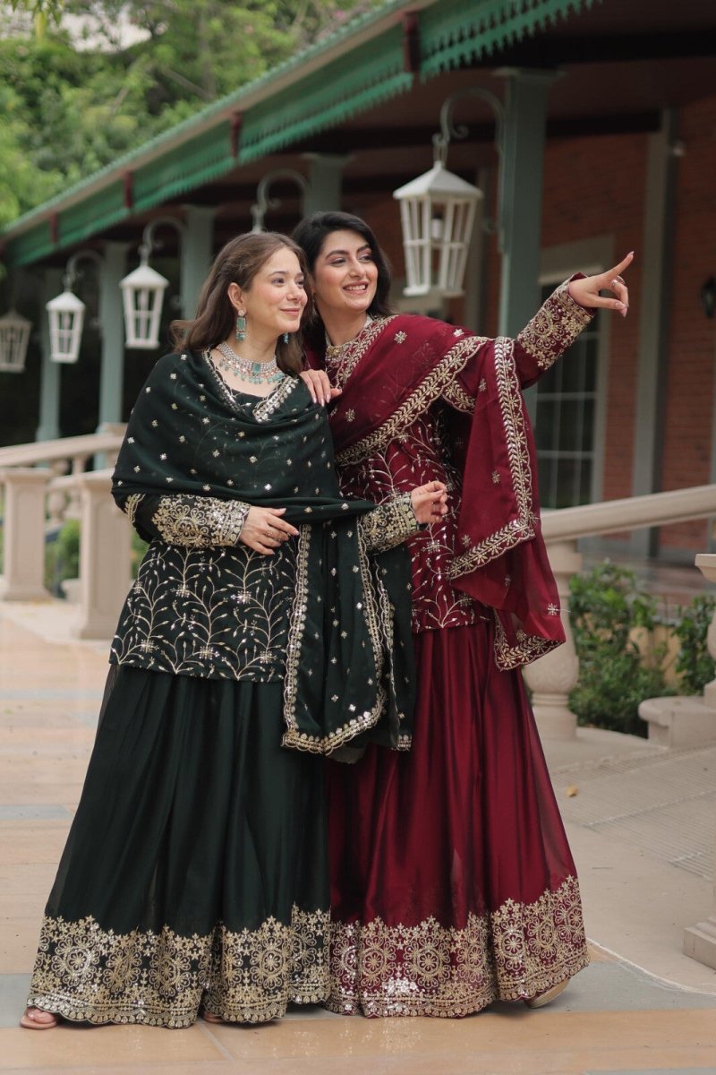Salwar Kameez Pakistani Indian Wedding Party Dress Suit Sharara Plazzo Georgette - 001FASHIONFORWARD