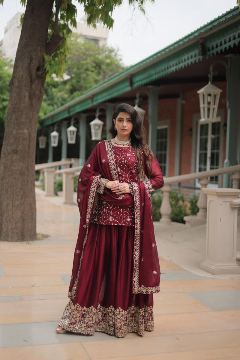 Salwar Kameez Pakistani Indian Wedding Party Dress Suit Sharara Plazzo Georgette - 001FASHIONFORWARD
