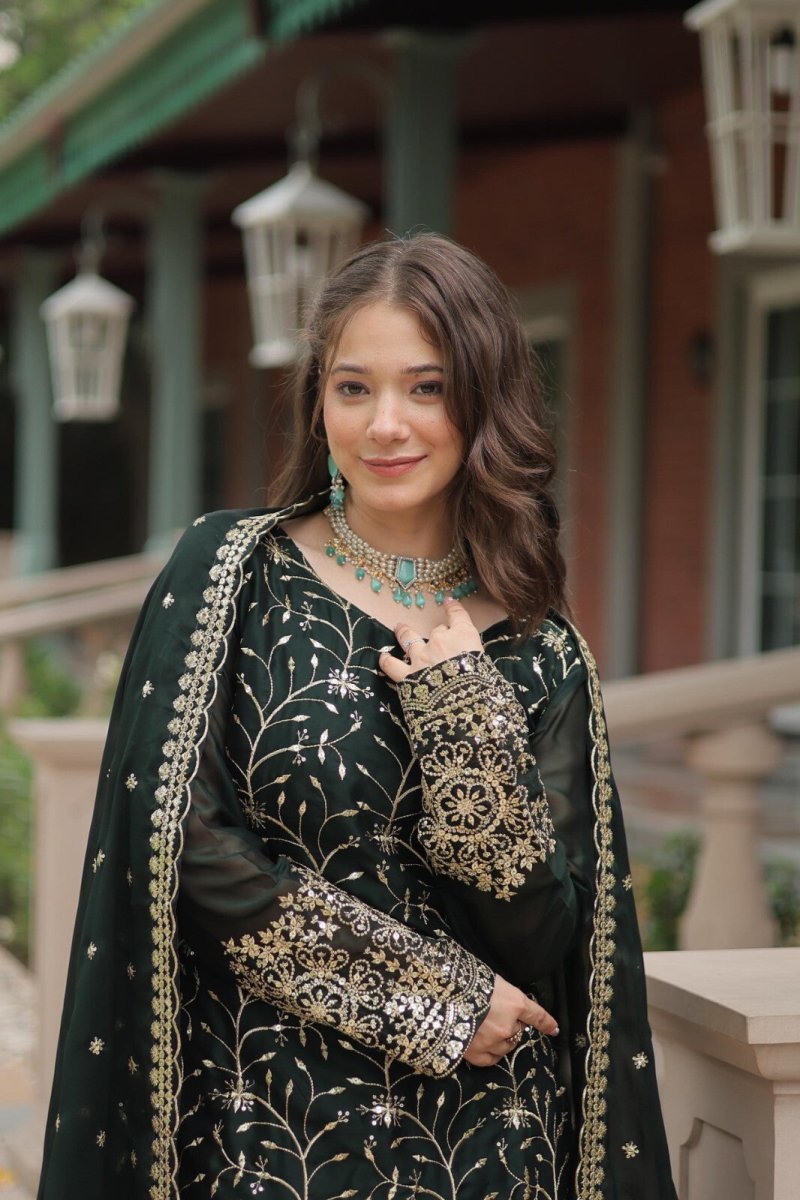 Salwar Kameez Pakistani Indian Wedding Party Dress Suit Sharara Plazzo Georgette - 001FASHIONFORWARD