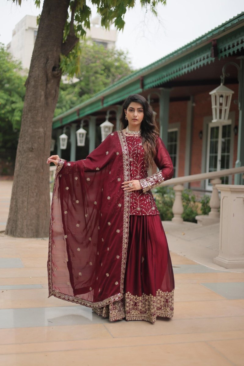 Salwar Kameez Pakistani Indian Wedding Party Dress Suit Sharara Plazzo Georgette - 001FASHIONFORWARD