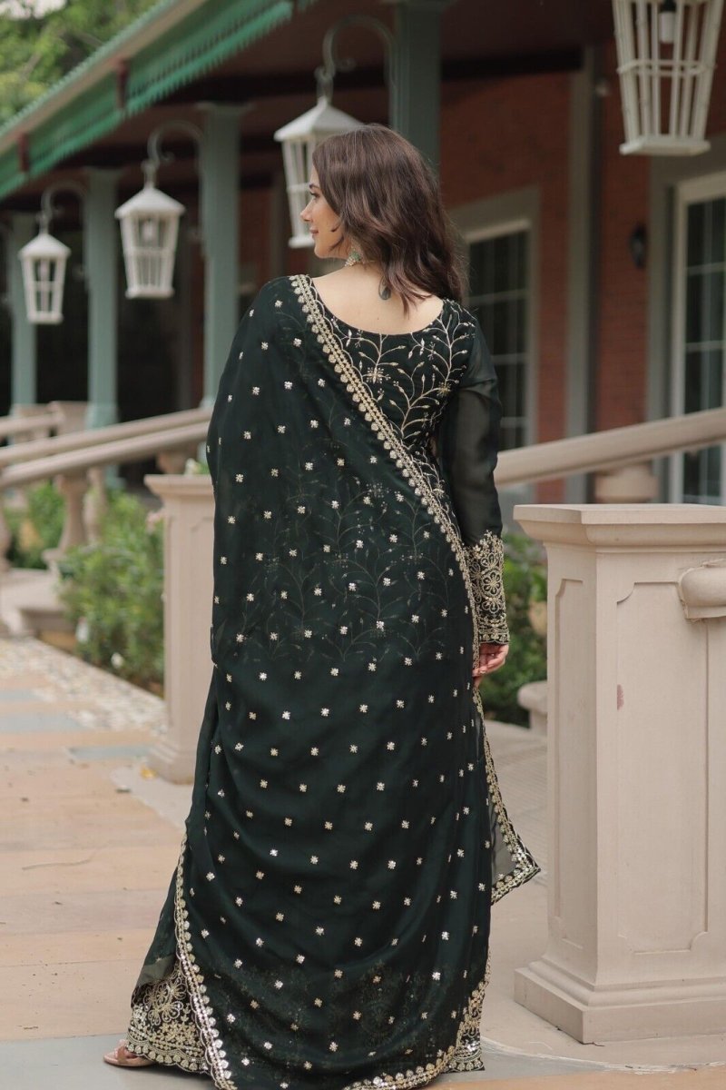 Salwar Kameez Pakistani Indian Wedding Party Dress Suit Sharara Plazzo Georgette - 001FASHIONFORWARD