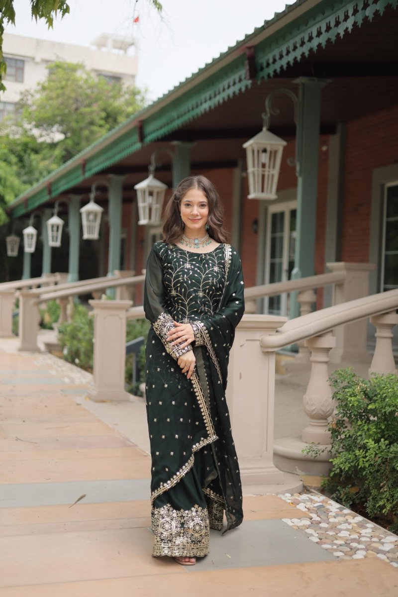 Salwar Kameez Pakistani Indian Wedding Party Dress Suit Sharara Plazzo Georgette - 001FASHIONFORWARD