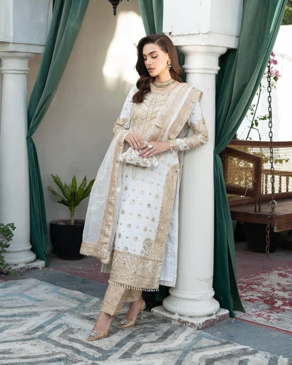 Salwar Kameez Pakistani Indian Wedding Partywear Dress with Dupatta Georgette - 001FASHIONFORWARD