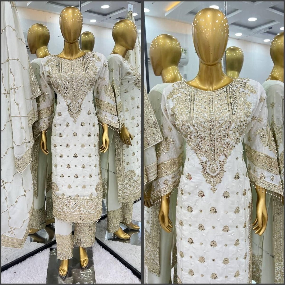 Salwar Kameez Pakistani Indian Wedding Partywear Dress with Dupatta Georgette - 001FASHIONFORWARD