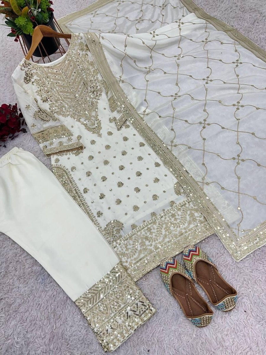 Salwar Kameez Pakistani Indian Wedding Partywear Dress with Dupatta Georgette - 001FASHIONFORWARD