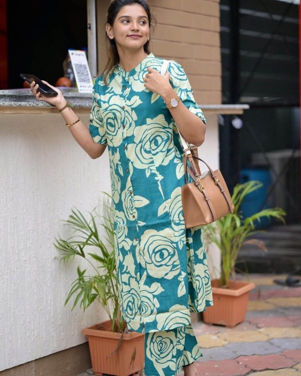 Sanganeri Block Printed Cotton Salwar Kameez Indian 2 pcs Wear Salwar Suit - 001FASHIONFORWARD