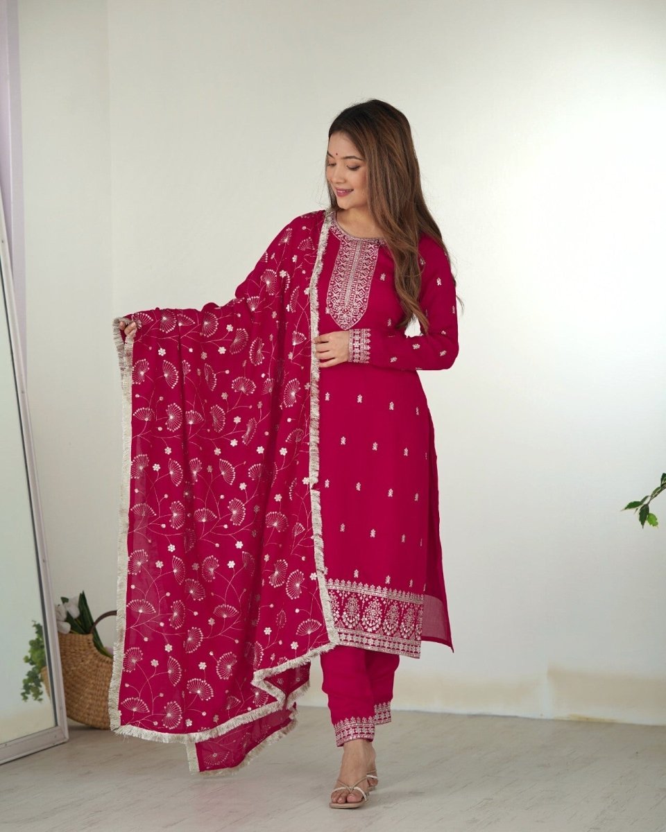 Silk Dress Pakistani Salwar Kameez Readymade Suits Indian Wedding Party 3 Piece - 001FASHIONFORWARD