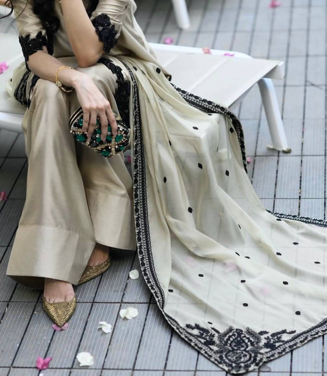 Star Georgette Farsi Pant Suit with Sequin Work – Festive Wear - 001FASHIONFORWARD