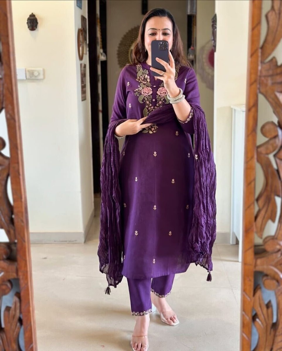 Women Designer Salwar Kameez Suit Indian Floral Printed Cotton Pant Dupatta Set - 001FASHIONFORWARD
