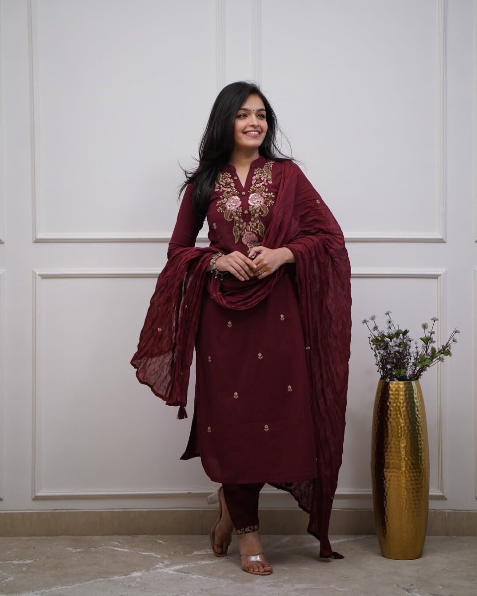 Women Designer Salwar Kameez Suit Indian Floral Printed Cotton Pant Dupatta Set - 001FASHIONFORWARD