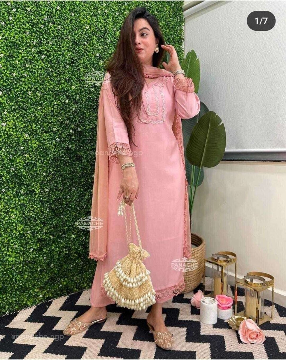 Women Dress Pakistani Salwar Kameez Readymade Suits Indian Wedding Party Cotton - 001FASHIONFORWARD