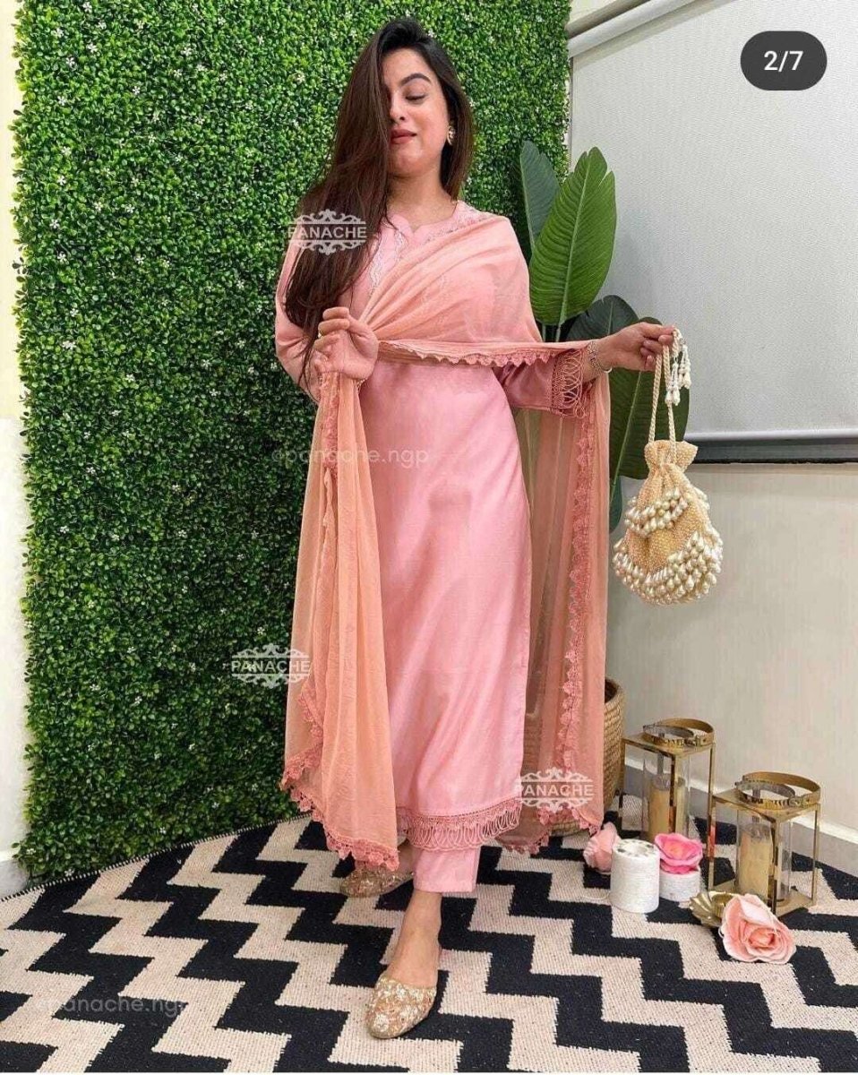 Women Dress Pakistani Salwar Kameez Readymade Suits Indian Wedding Party Cotton - 001FASHIONFORWARD