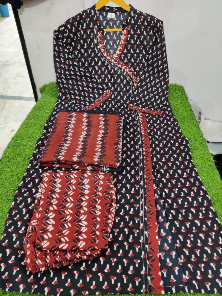 Women Heavy Cotton Salwar kameez Set Party Wear Kurta Dupatta with Pant Set - 001FASHIONFORWARD